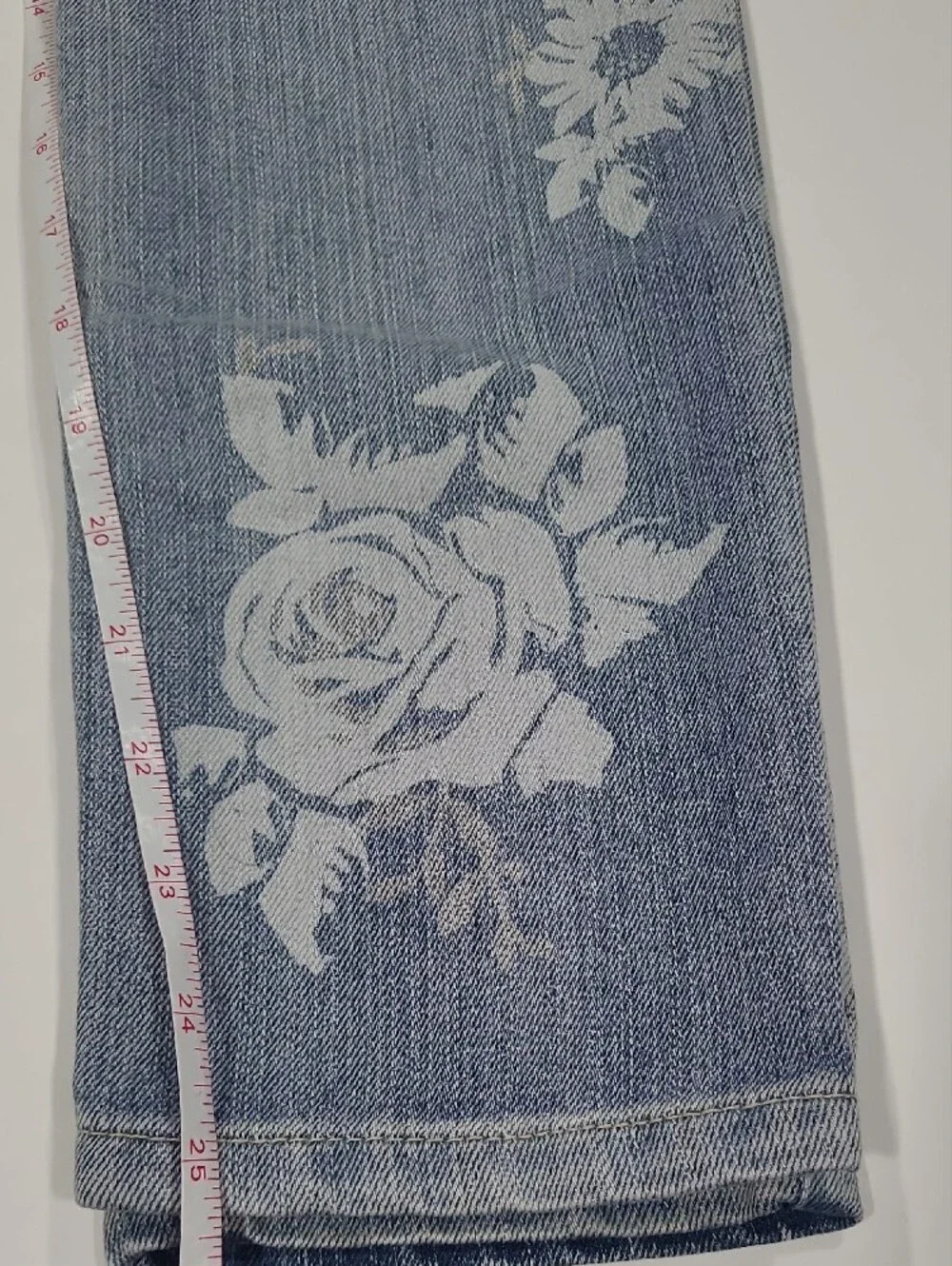 Justice Light Blue White Floral Skinny Jeans with Stud Accents Simply Low 10R